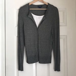 Dark gray Ann Taylor button up sweater